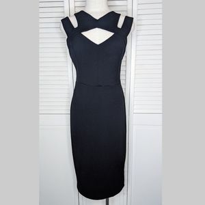 NWOT Sexy Black double strap mid-length pencil dress